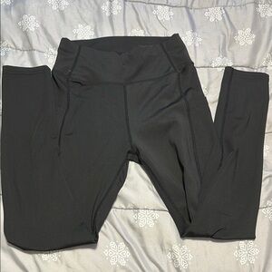 Black Athletic Leggings with Wide Waistband